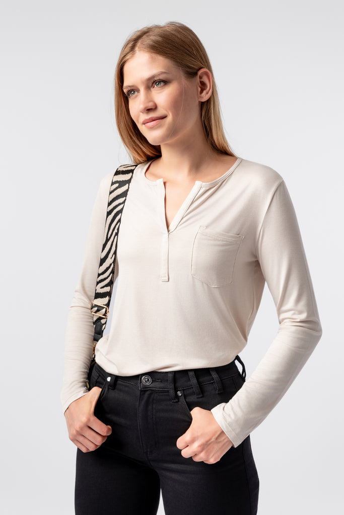 lelosi t-shirt basic z długim rękawem parker 0